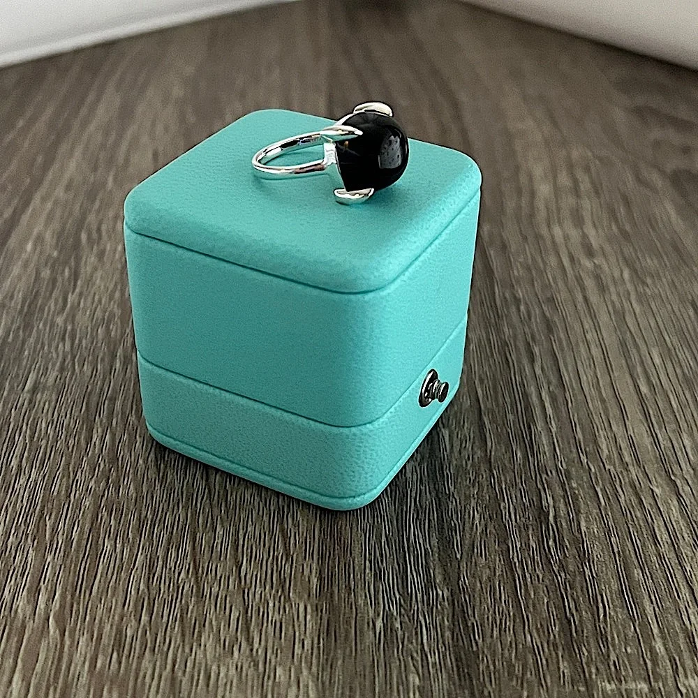 Black onyx‎ Paloma Picasso sugar stack ring